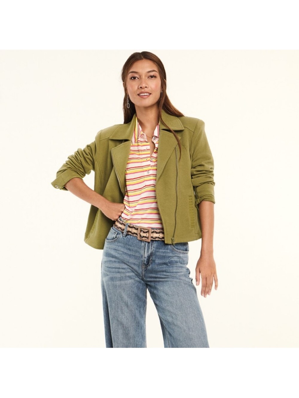 Cabi Spring 24 Road Trip Jacket in Moss Size Medium NWT